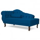 Ver imagem 2 de Chaise Recamier 150 Cmem Veludo Pés Luis Xv Capitonê de Luxo