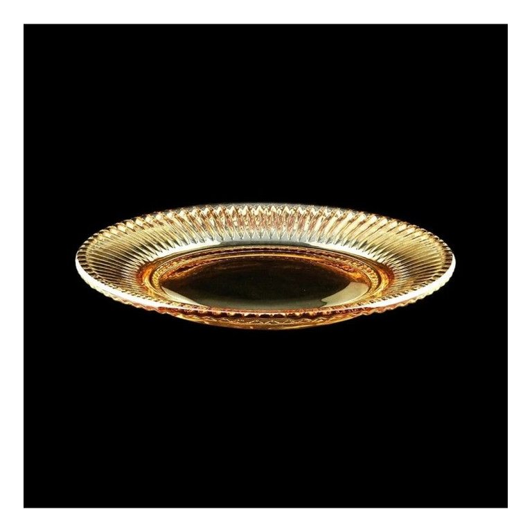 Prato para Sobremesa de Cristal Renaissance Âmbar 19cm Ref.7783 Lyor