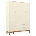 Ver imagem 3 de Quarto de Bebê Unique 4 Portas com Cômoda Sapateira e Painel Farm Off White Eco Wood - Matic