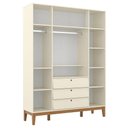 Ver imagem 2 de Quarto de Bebê Unique 4 Portas com Cômoda Sapateira e Painel Farm Off White Eco Wood - Matic