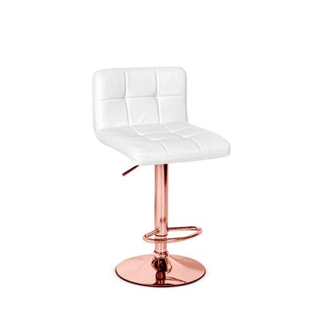 Banqueta Giratória Confort- Branca | Rosé Gold