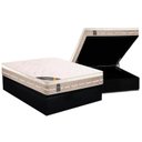 Ver imagem 1 de Cama Box Baú Casal: Colchão Molas Castor Bonnel Premium Tecnopedic + Base CRC Suede Black(138x188)