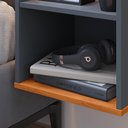 Ver imagem 3 de Kit 2 Mesinhas Decorativas Quarto Mesa de Cabeceira Madri Suspensa Divisória Nicho - Cinza/cinamomo