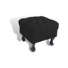 Puff para Sala Luiz XV Decorativa para Sofá Quarto Luxo Puff Cadeira com Pés Retro Preto - 1