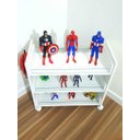 Ver imagem 3 de Guarda Brinquedos com Rodinhas e Aparador Vidro Temperado na Cor Branca