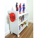 Ver imagem 2 de Guarda Brinquedos com Rodinhas e Aparador Vidro Temperado na Cor Branca