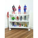 Ver imagem 1 de Guarda Brinquedos com Rodinhas e Aparador Vidro Temperado na Cor Branca