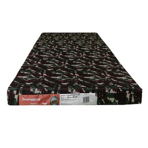 Colchonete Acampamento Camping Colchão Retiro Portátil Solteiro Espuma D20 4x88x188cm - Verde