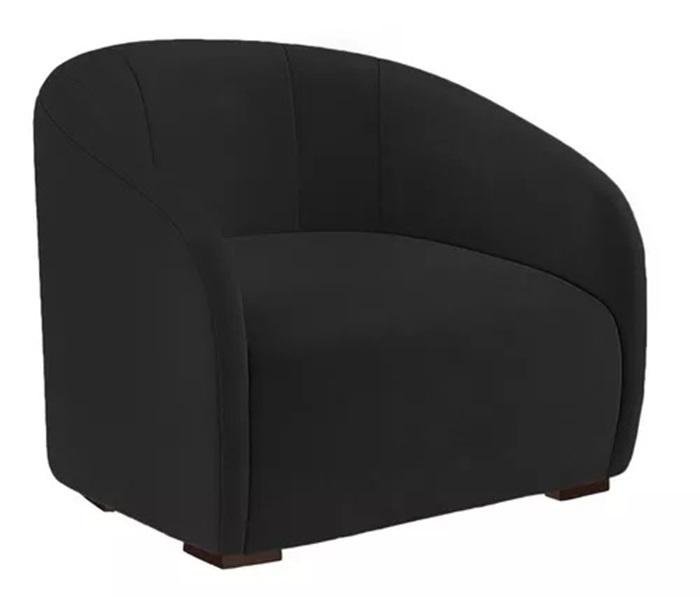 Poltrona Decorativa Julia Suede Preto - Lm Decor - 1