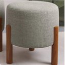 Ver imagem 3 de Kit 2 Puff Banqueta Sala Redondo Pés em Madeira -thor- Cinza