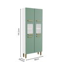 Ver imagem 6 de Armário de Aço 6 Portas 2 Vidros Bella Bertolini Verde Branco