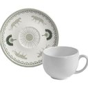 Ver imagem 1 de Xícara Cerâmica de Chá com Pires 220ml Branca Exótica Porto Brasil Mesa Posta Stoneware