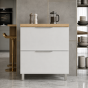 Ver imagem 1 de Balcão de Cozinha Marquesa 1 Porta 1 Gaveta MDF Branco/Nature - Nesher