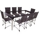 Ver imagem 1 de 10 Cadeiras Haiti e Mesa de Jantar 240x100 Alumínio Tabaco