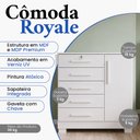 Ver imagem 6 de 1. Cômoda Multiuso para Quarto Infantil Solteiro e Casal Compacta Reforçada Royale Branco