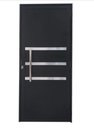 Ver imagem 1 de Porta de Giro Alumínio Preto Lambril c/Friso Puxador 60cm Maxx - 210x90 - Esquerda