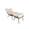 Poltrona Costela G2home + Puff Linho e Costela Multilaminada:bege - 1