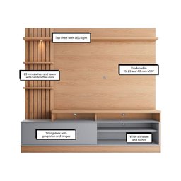 Estante Home com Led para Tvs de até 65 "freijó/cinza Fosco - 3