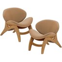 Ver imagem 1 de Kit 2 Poltronas Decorativa Orgânica Sala Living Kadosh L02 Bouclê Mostarda
