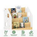 Ver imagem 3 de Livreiro de Chão Madeira 4 Nichos Branco Natural Bruno Idimex