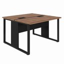 Ver imagem 1 de Mesa Plataforma Dupla para Escritório Home Office 120x120cm VRA1214 Cor Sevilha/Preto - Web Office