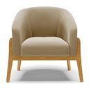 Ver imagem 3 de Poltrona Stella Suede Marrom Rato Base Madeira Castanho - D'Rossi DRossi