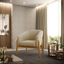 Ver imagem 2 de Poltrona Stella Suede Marrom Rato Base Madeira Castanho - D'Rossi DRossi