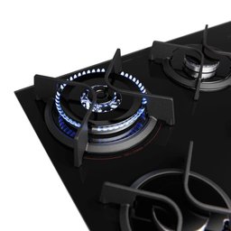 Cooktop 4 Bocas Preto com Mesa de Vidro e Tripla Chama Dako Supreme Bivolt - 5