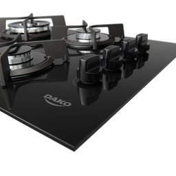 Cooktop 4 Bocas Preto com Mesa de Vidro e Tripla Chama Dako Supreme Bivolt - 6
