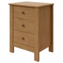 Ver imagem 2 de Mesa de Cabeceira Maggiore 3 Gavetas Amêndoa Clean - Móveis Lopas