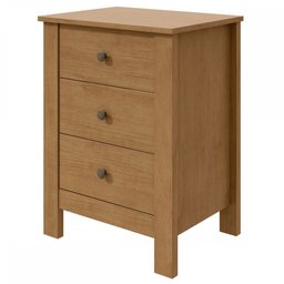 Mesa de Cabeceira Maggiore 3 Gavetas Amêndoa Clean - Móveis Lopas - 2