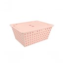 Ver imagem 1 de Cesta One Maxi com Tampa 39 X 30 X 16,8 Cm Rosa Blush Coza