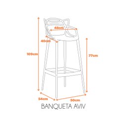 Banqueta Alta em Polipropileno Alegra Espresso Móveis - 6