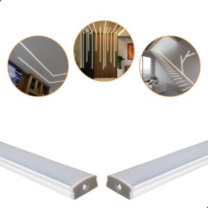 Perfil Aluminio de Led Sobrepor Slim 17x7mm com 2m Completo