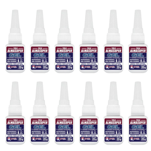 Kit 12 Adesivo Instantâneo Gel Alta Viscosidade Almasuper 20g Almata