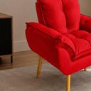 Ver imagem 2 de Kit 2 Poltronas Decorativa Estofada Sala Quarto Escritório Opala Madeira