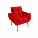 Ver imagem 4 de Kit 2 Poltronas Decorativa Estofada Sala Quarto Escritório Opala Madeira
