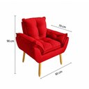 Ver imagem 3 de Kit 2 Poltronas Decorativa Estofada Sala Quarto Escritório Opala Madeira