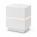Ver imagem 2 de Mesa de Cabeceira 45cm MDF com LED 2 Gavetas Lateral Lumiar para Quarto Casal:Branco