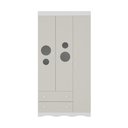 Ver imagem 7 de Guarda-roupa Infantil 92cm com Vidro 3 Portas e 2 Gavetas Sonho Multimóveis Mp4472 Branco/off White