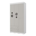 Ver imagem 2 de Guarda-roupa Infantil 92cm com Vidro 3 Portas e 2 Gavetas Sonho Multimóveis Mp4472 Branco/off White