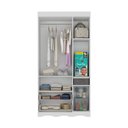 Ver imagem 5 de Guarda-roupa Infantil 92cm com Vidro 3 Portas e 2 Gavetas Sonho Multimóveis Mp4472 Branco/off White