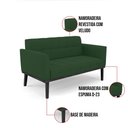 Ver imagem 6 de Sofá Namoradeira 2 Lugares Base de Madeira Preto Elisa Veludo D03 - D’Rossi