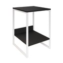 Ver imagem 2 de Mesa Cabeceira Industrial Lateral de Cama Preta Tókio Base Ferro Branco