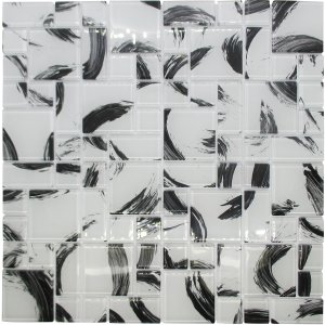 Pastilha de Vidro para Cozinha Cristal Monet Branco 30x30cm