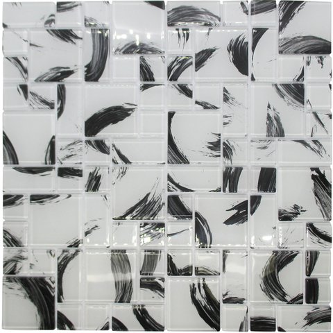 Pastilha de Vidro para Cozinha Cristal Monet Branco 30x30cm