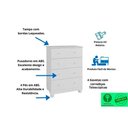 Ver imagem 3 de Cômoda de Quarto Júnior C/ 4 Gavetas Branco - Peroba