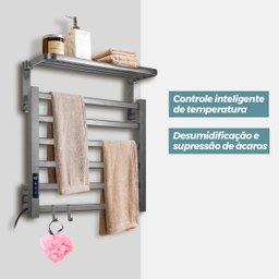 Toalheiro Elétrico Térmico Aquecido 45x 50 Cinza 220v - 3