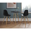 Ver imagem 1 de Mesa Bistrô Eames Eiffel Preta com 2 Banquetas Pretas de Madeira