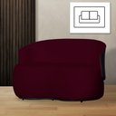 Ver imagem 2 de Poltrona Namoradeira Sofá Orgânico 2 Lugares Beatriz Suede Composê Corino Preto - Suede Bordo